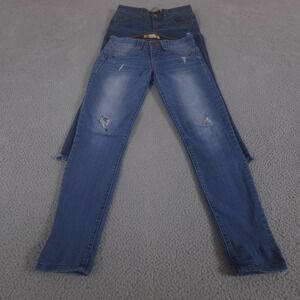 LOT OF 2 Democracy Jeans Womens 2 Ab solution Skinny Raw Hem Distressed Denim